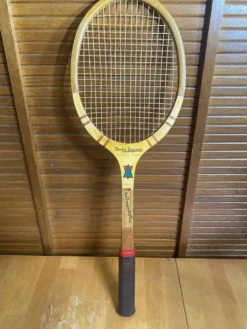 Raquette tennis ancienne gauthier & fils andré dupont bois + housse #e