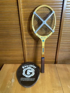 Raquette Tennis Ancienne GAUTHIER Miss Go Bois + Housse + Zephyr Vinta