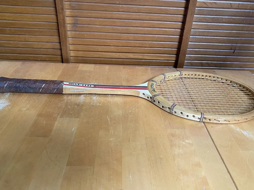 Raquette Tennis Ancienne HILTON Master Bois + Housse Vintage