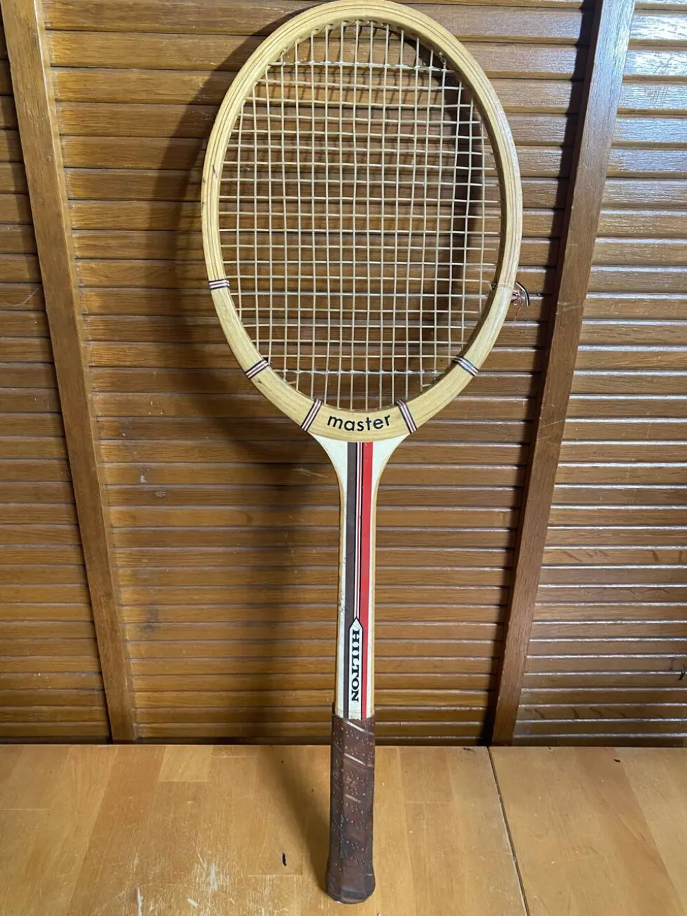 Raquette Tennis Ancienne HILTON Master Bois + Housse Vintage