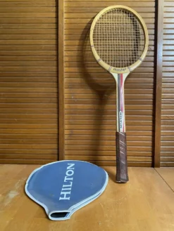 Raquette Tennis Ancienne HILTON Master Bois + Housse Vintage