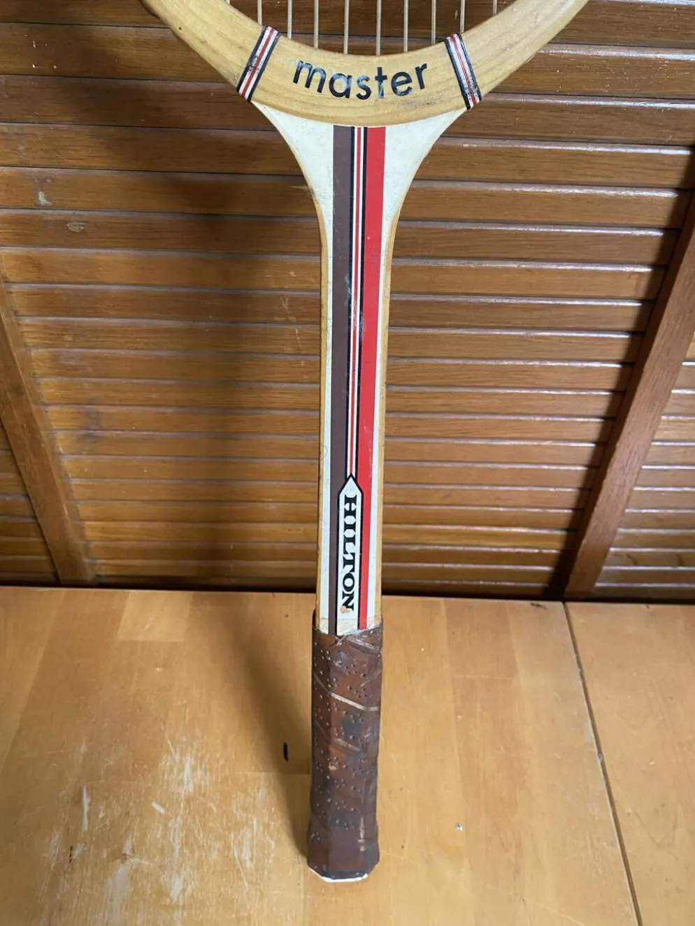 Raquette Tennis Ancienne HILTON Master Bois + Housse Vintage