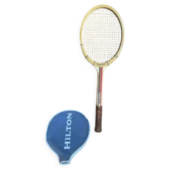 Raquette Tennis Ancienne HILTON Master Bois + Housse Vintage