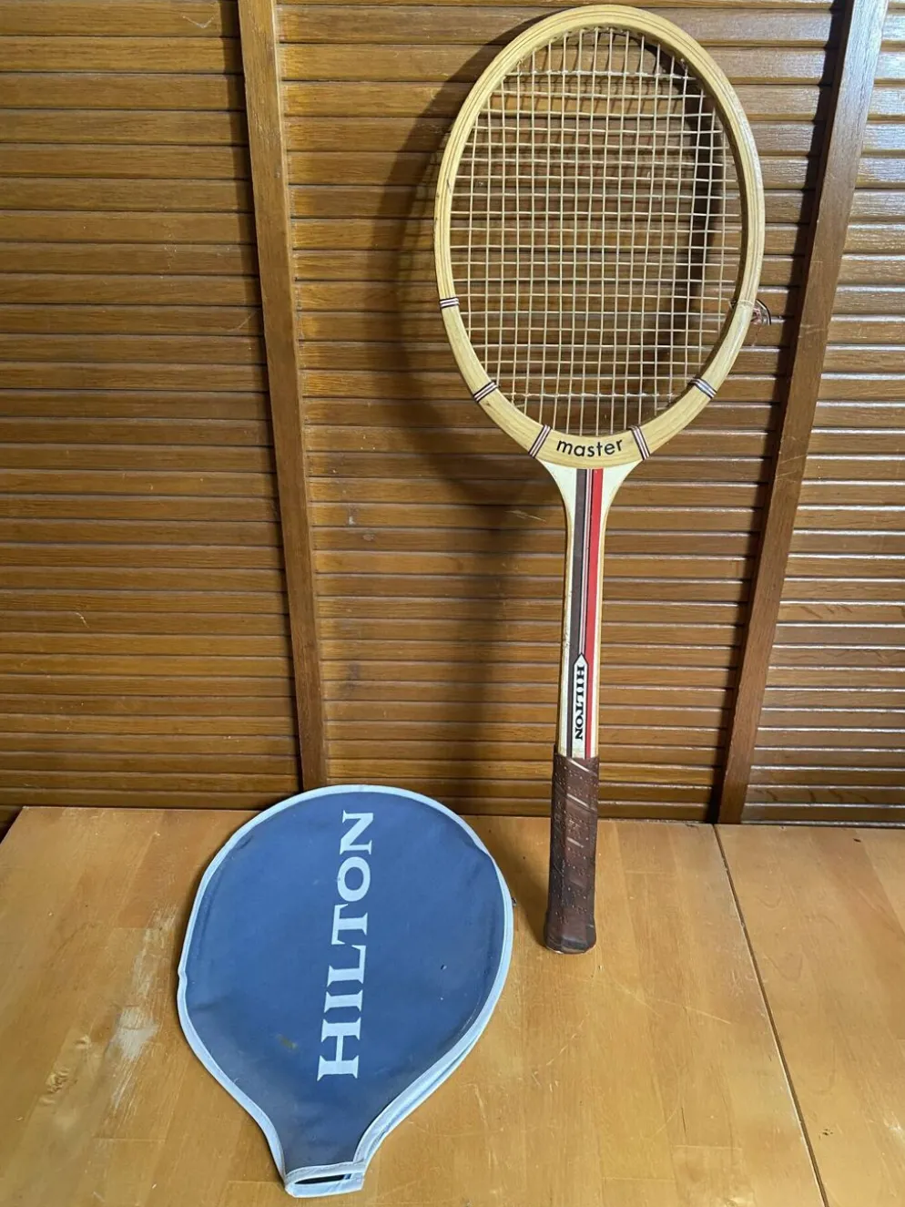 Raquette Tennis Ancienne HILTON Master Bois + Housse Vintage