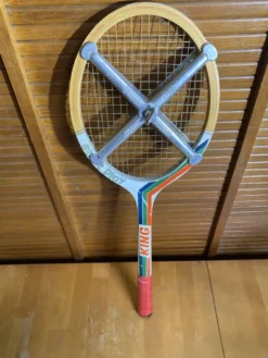 Raquette Tennis Ancienne KING Start Play Bois + Protection ZEPHYR Vint