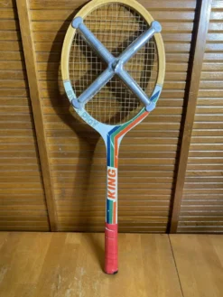 Raquette Tennis Ancienne KING Start Play Bois + Protection ZEPHYR Vint