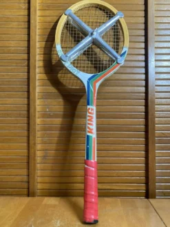 Raquette Tennis Ancienne KING Start Play Bois + Protection ZEPHYR Vint