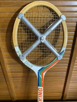 Raquette Tennis Ancienne KING Start Play Bois + Protection ZEPHYR Vint