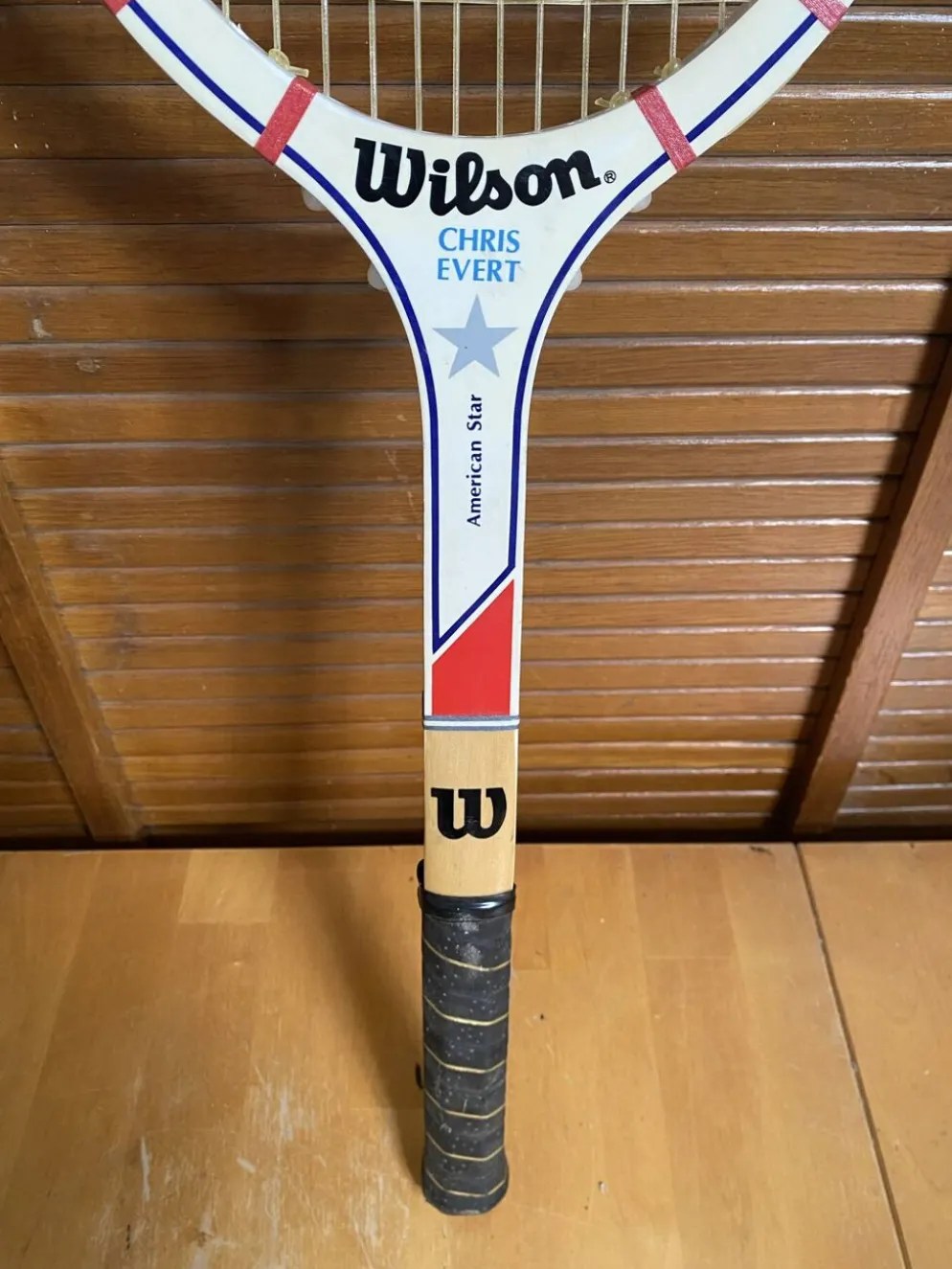 Raquette tennis ancienne wilson chris évent américain star bois vintag