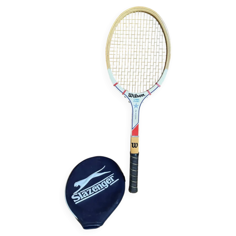 Raquette tennis ancienne wilson chris évent américain star bois vintag