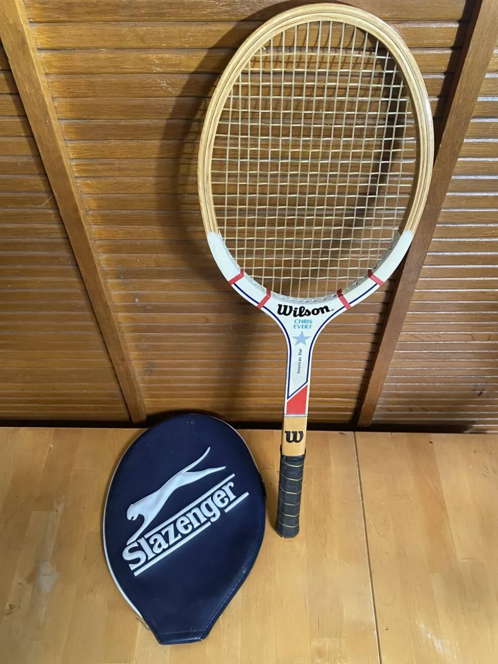 Raquette tennis ancienne wilson chris évent américain star bois vintag
