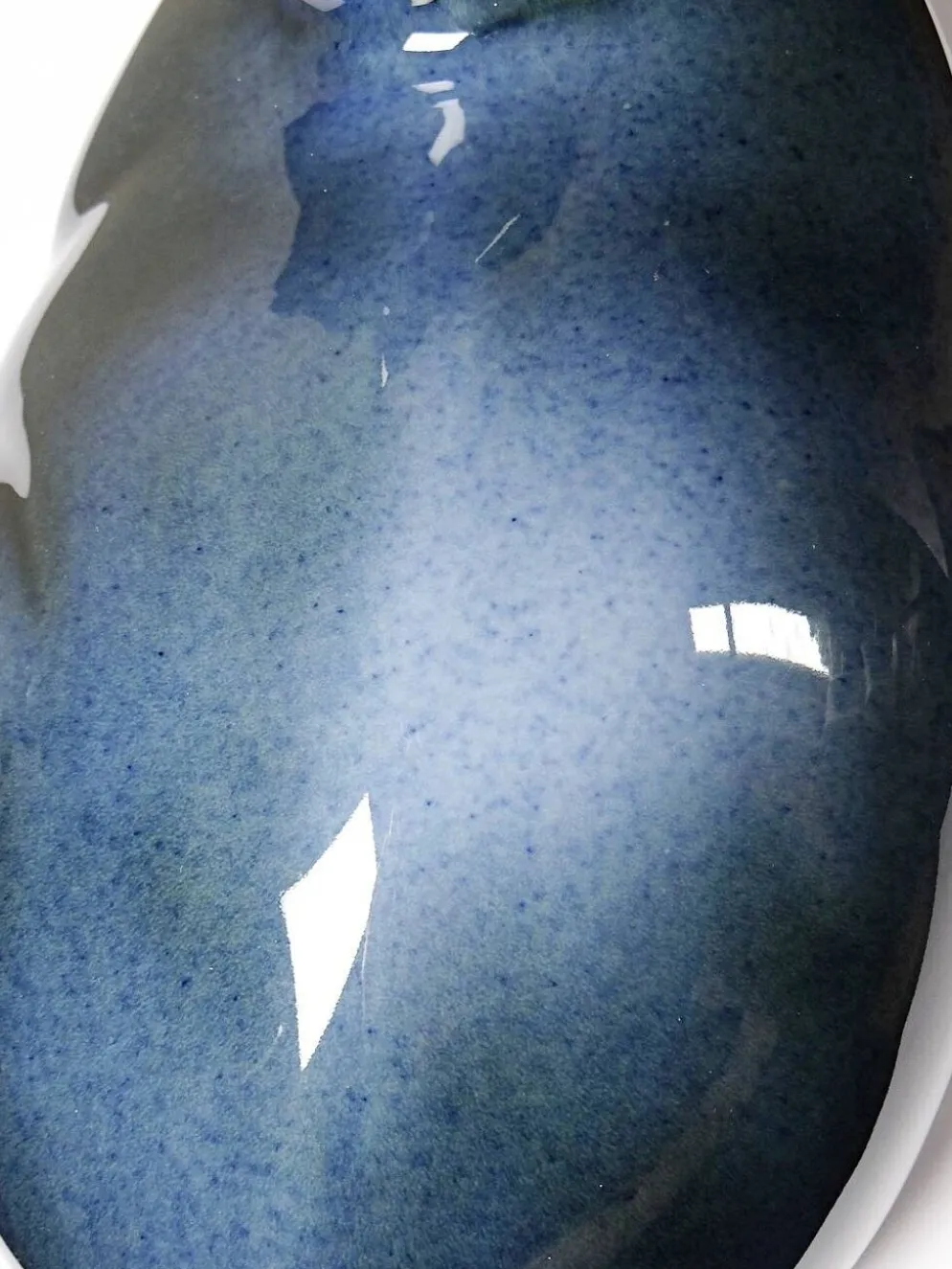 Rare grand chat bleu vintage en porcelaine d'Art de Virebent, années 1970-1990