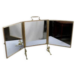 Rare miroir triptyque en bronze – 1900