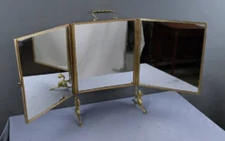 Rare miroir triptyque en bronze – 1900