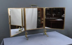 Rare miroir triptyque en bronze – 1900
