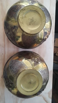 Rare paire de grands cache-pots Art Nouveau signés L&N (Lefèvre & Noirot)