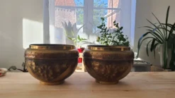 Rare paire de grands cache-pots Art Nouveau signés L&N (Lefèvre & Noirot)