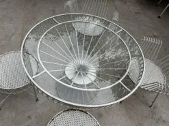 Rare salon de jardin Mathieu Matégot – Ensemble CAP d’Ail 5 pièces
