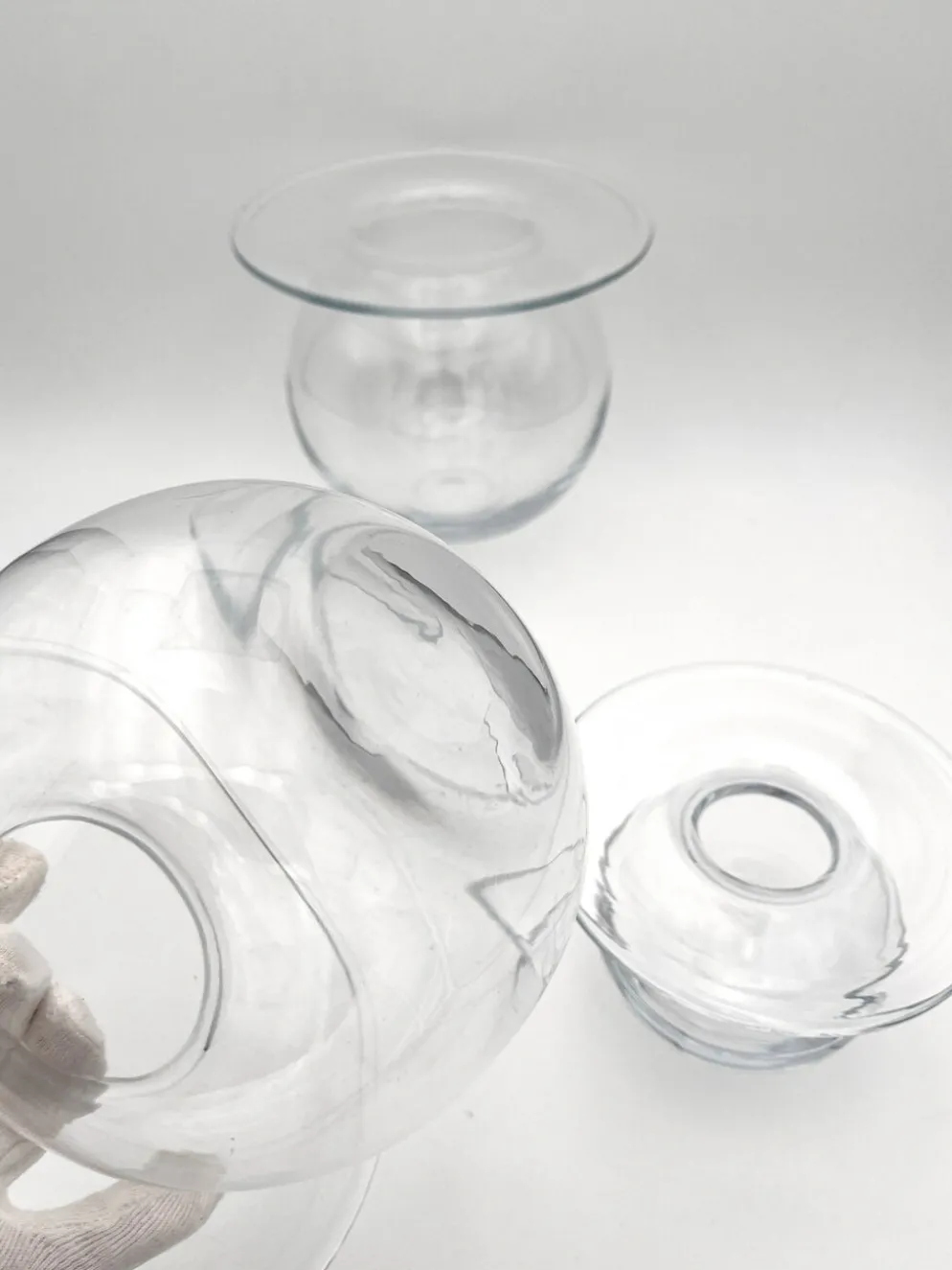 Rare Trio Vases "Saturnus" Nanny Still Riihimäen Lasi 1960