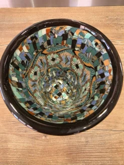 Rare vase diabolo Jean Gerbino Vallauris 15 cm Terres mêlées mosaïque