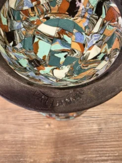 Rare vase diabolo Jean Gerbino Vallauris 15 cm Terres mêlées mosaïque