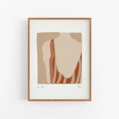 Reproduction d'art giclée encadrée d'une figure féminine, 50 x 70 cm
