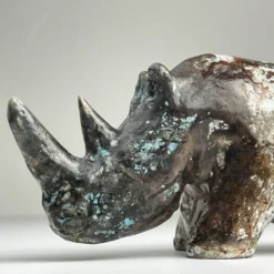 Rhinocéros en céramique, Italie, années 1970
