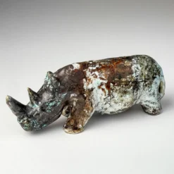 Rhinocéros en céramique, Italie, années 1970