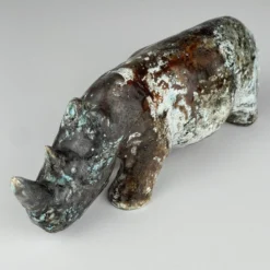 Rhinocéros en céramique, Italie, années 1970