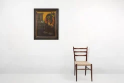 Robert Deman, Homme Solitaire, années 1940, huile sur toile, encadré