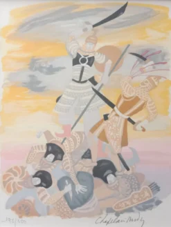 Roger Chapelain-midy 1904 1992 Scène de Combat Lithographie 195/250