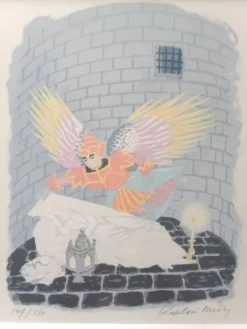 Roger chapelain-midy 1904 1992 Visite de l'Ange Lithographie 149/250