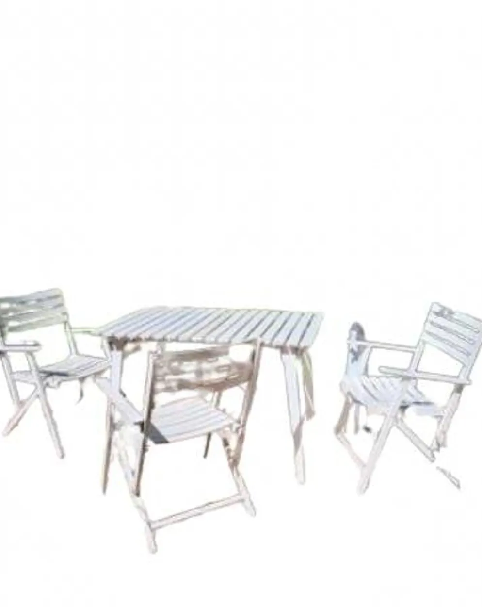 Salon de jardin bois blanc vintage