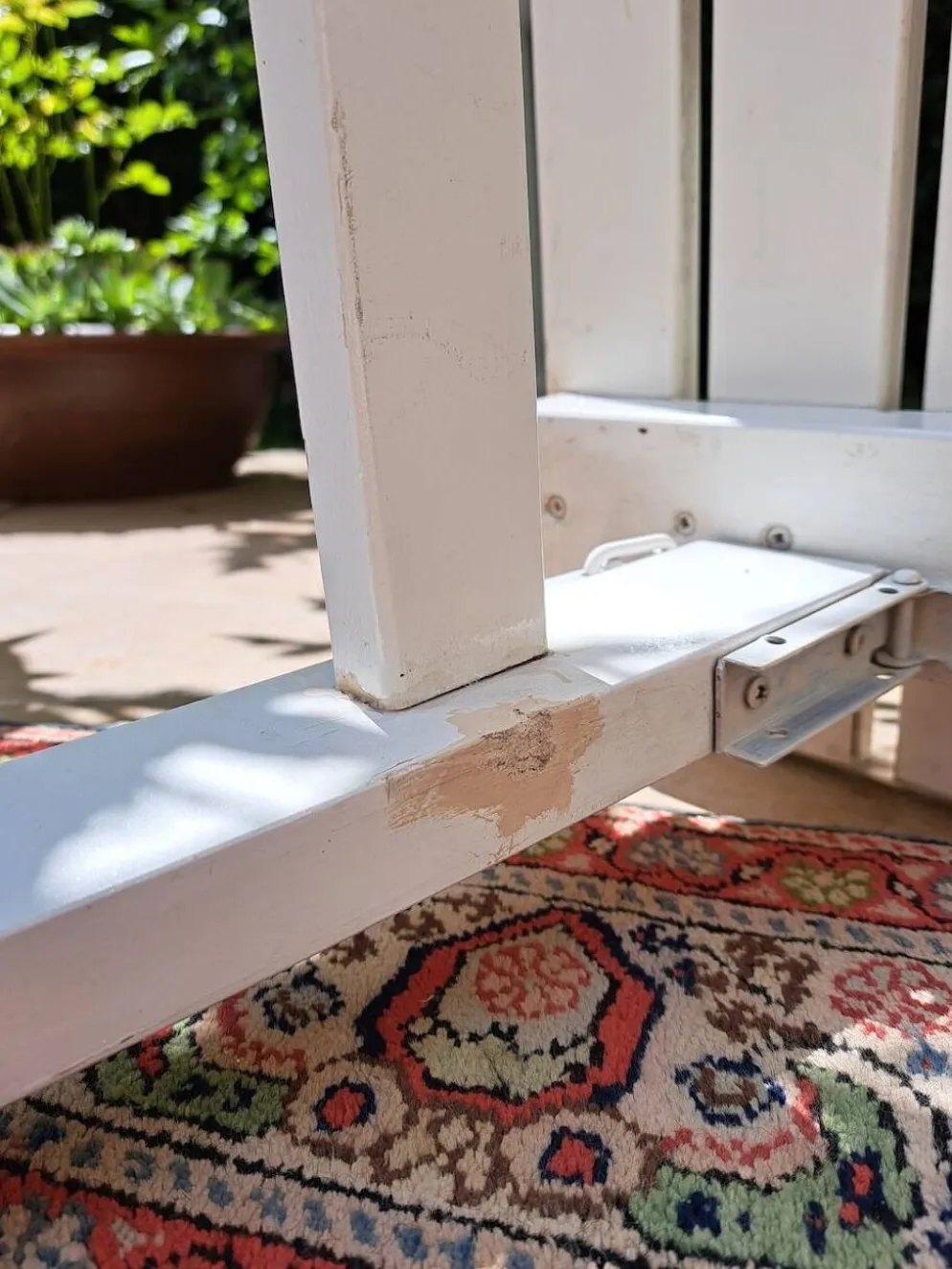 Salon de jardin bois blanc vintage