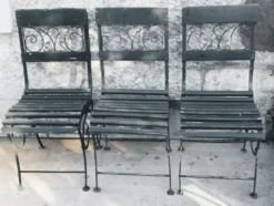 Salon de jardin 6 chaises dit de Vichy ? Art nouveau 1880 ?