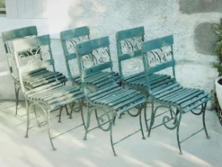Salon de jardin 6 chaises dit de Vichy ? Art nouveau 1880 ?