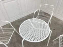 Salon de jardin emu 1970 en métal laqué blanc