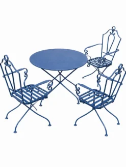 Salon de jardin en fer forgé ancien (table et chaises)