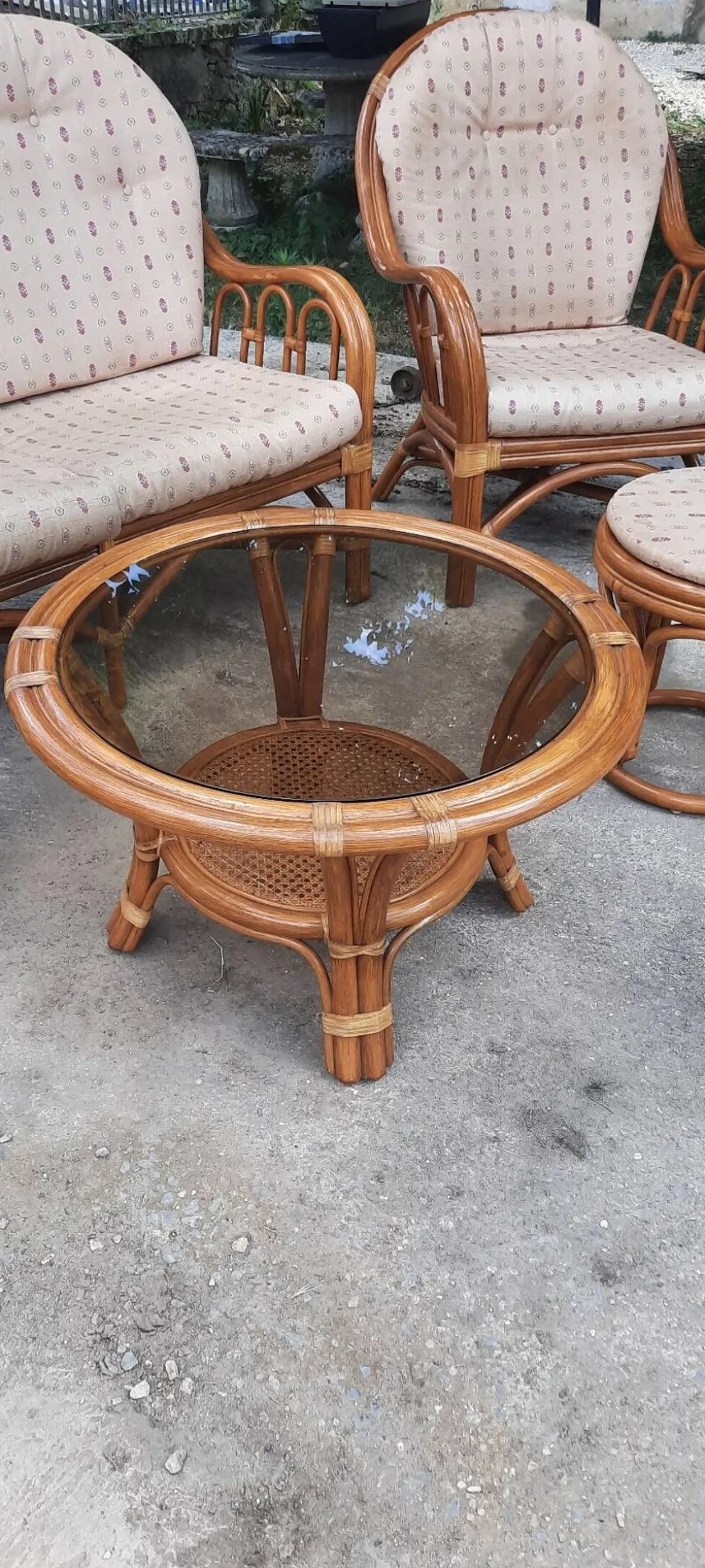 Salon de jardin en rotin