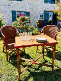 Salon de jardin en rotin vintage