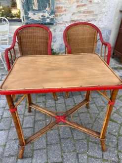 Salon de jardin en rotin vintage