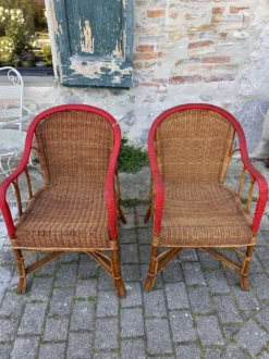 Salon de jardin en rotin vintage