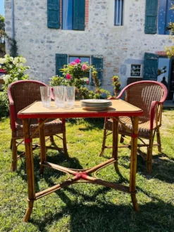 Salon de jardin en rotin vintage