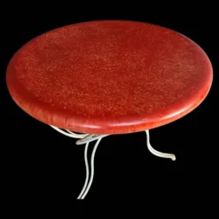 salon de jardin 1950 -fer forgé & fibre de verre- 5 pièces