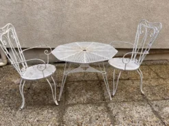 salon de jardin métal tête a tête vintage