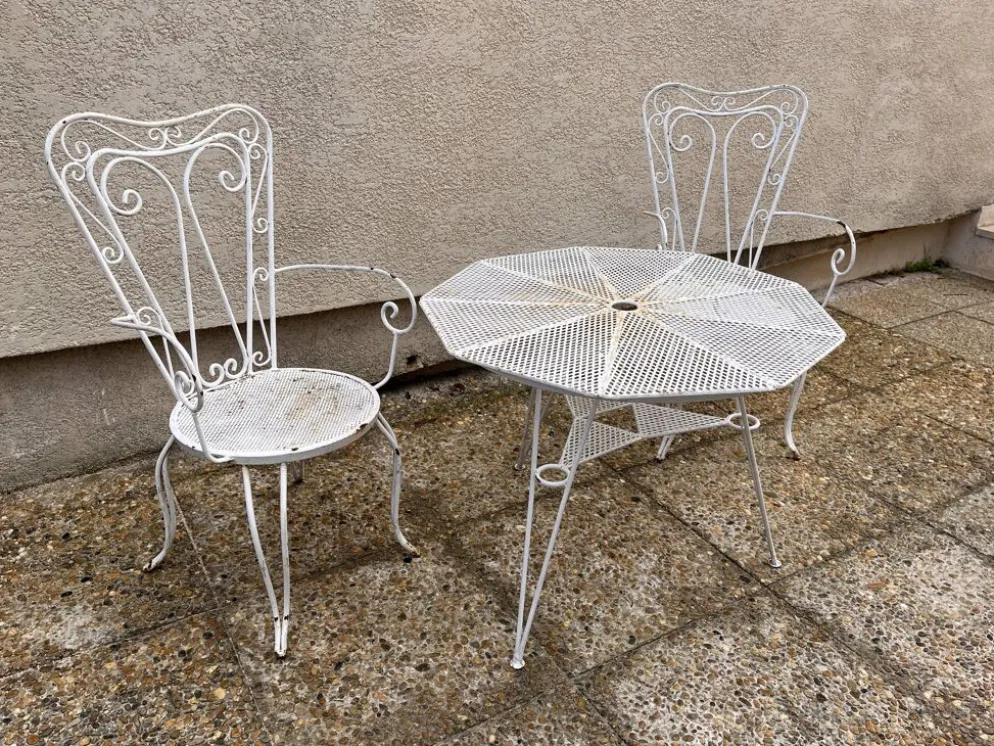 salon de jardin métal tête a tête vintage
