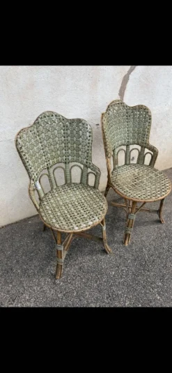Salon de jardin osier 1920