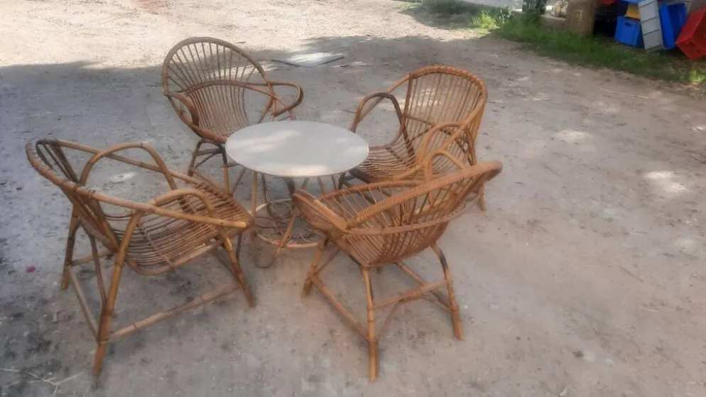 Salon de jardin rotin et bambou