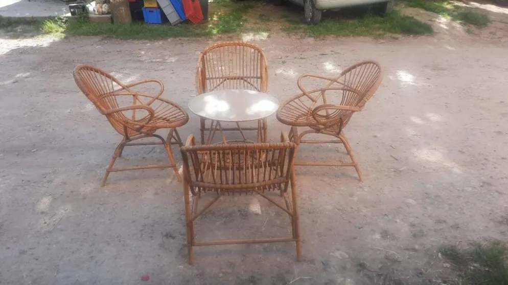 Salon de jardin rotin et bambou