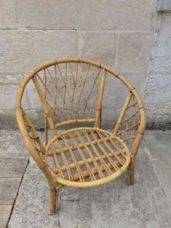 Salon de jardin Vintage en bambou et rotin - Années 60/70